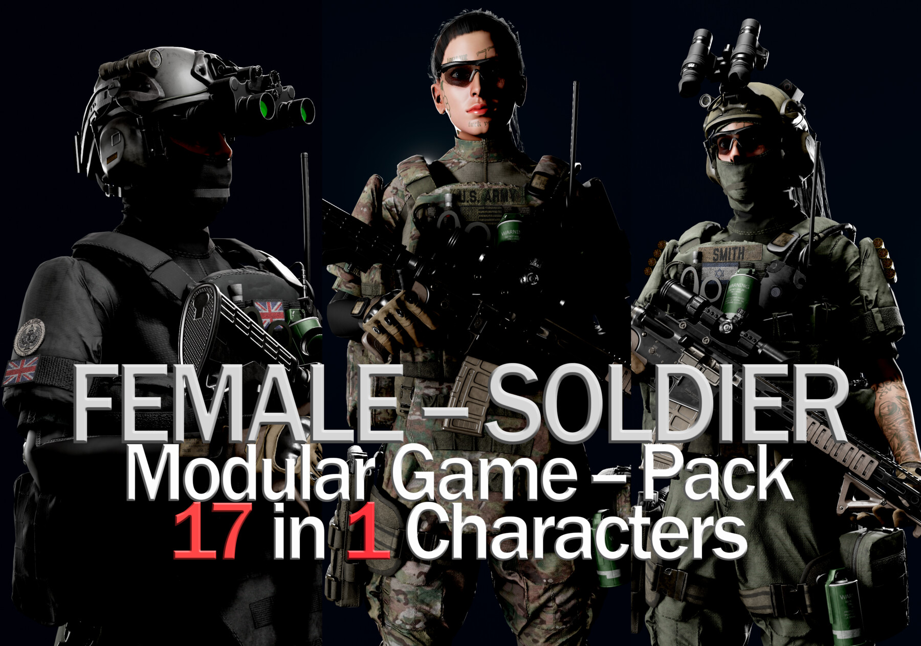 ArtStation - Female Soldier AAA Pack | Game Assets