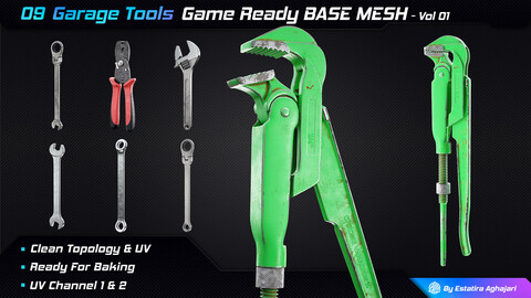 09 Garage Tools Base Mesh | Game Ready | Vol 01