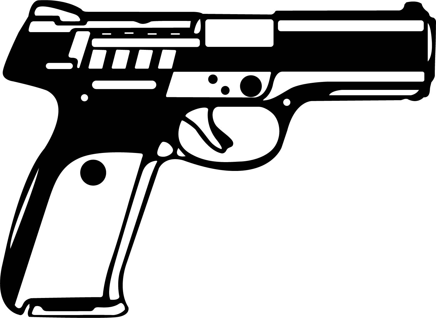 ArtStation - RUGER 9E GUN VECTOR FILE Black white vector outline or ...