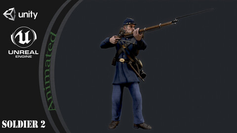 Soldier w1_s2 A pose Low_poly character redy for games