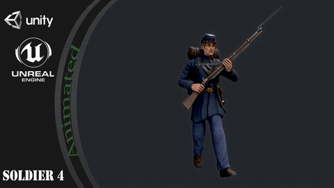 Soldier w1_s4 A pose Low_poly character redy for games