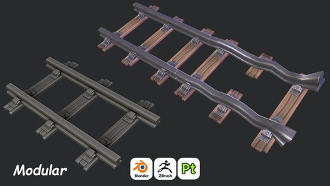 Stylized Train RailWay for Games 3D Art / Course