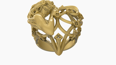 Lady Face ring 3D-print model file