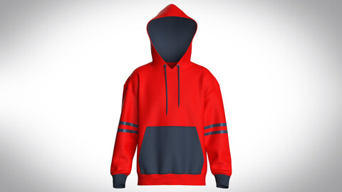 Men's Red Stylish Hoodie