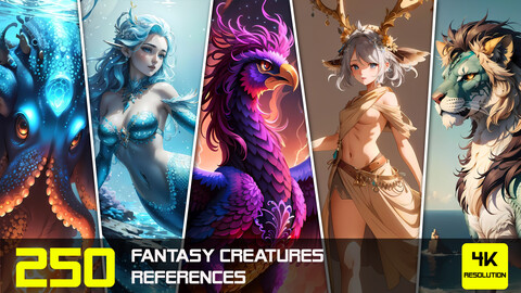 250 Fantasy Creatures - Character Reference | 4K Resolution