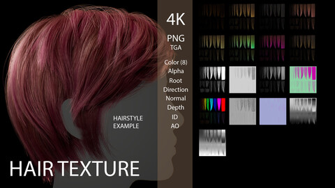 Hair Textures for Short or Medium Hairstyles in 4K