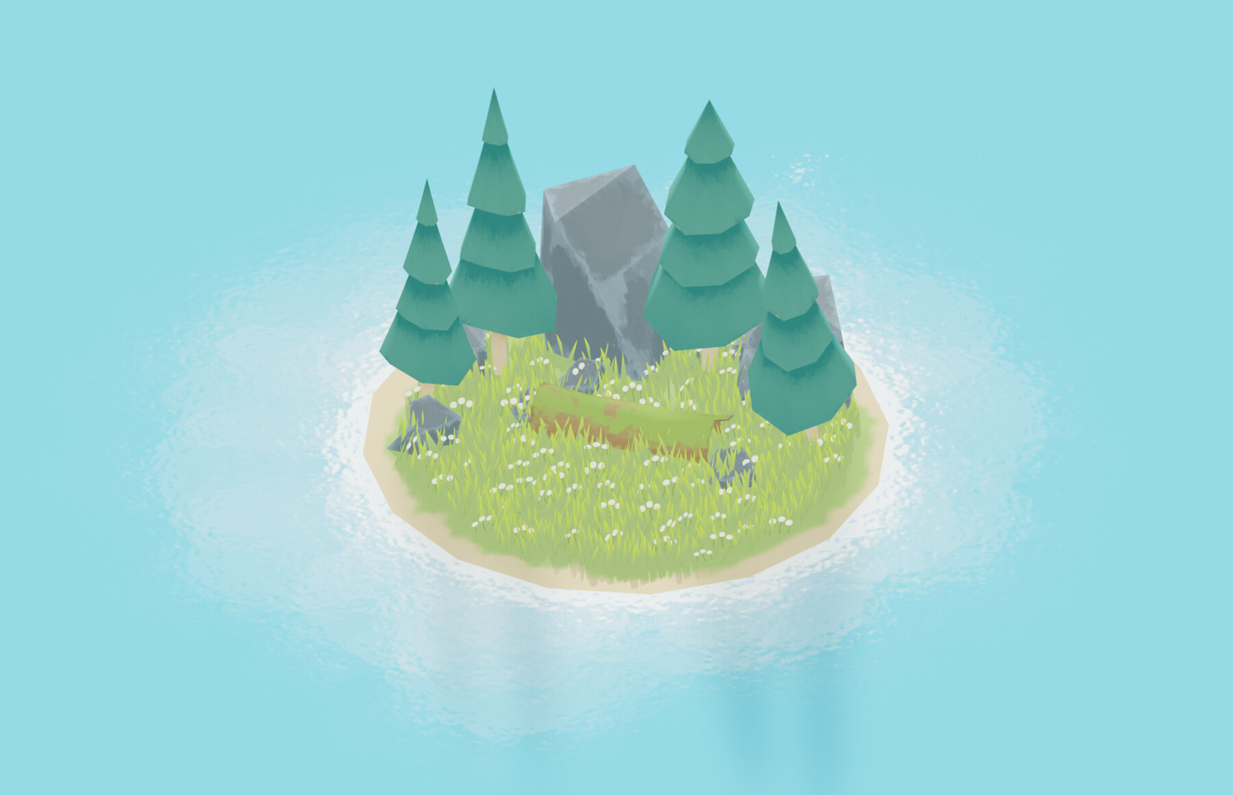 ArtStation - Low poly Stylized game environment - Cozy Island | Game Assets