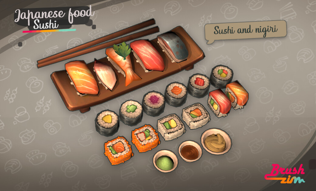 ArtStation - Sushi, roll set