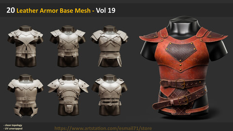 20 Leather Armor Base Mesh - Vol 19
