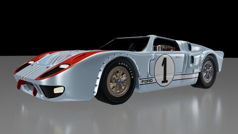 Ford GT-40 Le Mans 1966 Ken Miles 3D Model by davedesign