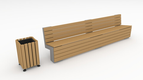 3D Model Bench Park 58