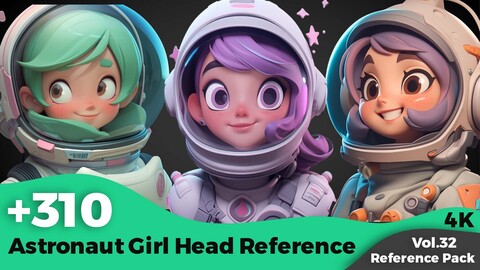 +310 Astronaut Girl Head Reference(4k)