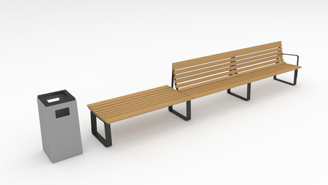 3D Model Bench Park 52