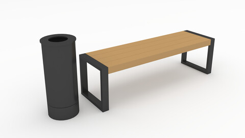 3D Model Bench Park 46