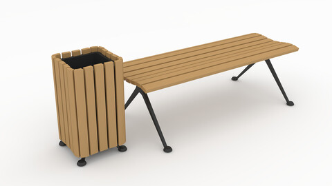 3D Model Bench Park 45