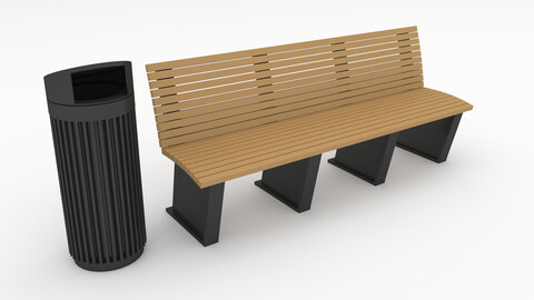 3D Model Bench Park 42