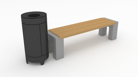 3D Model Bench Park 37