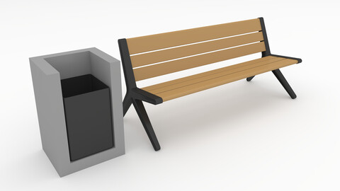 3D Model Bench Park 30