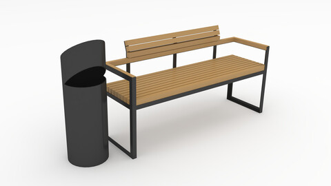 3D Model Bench Park 27