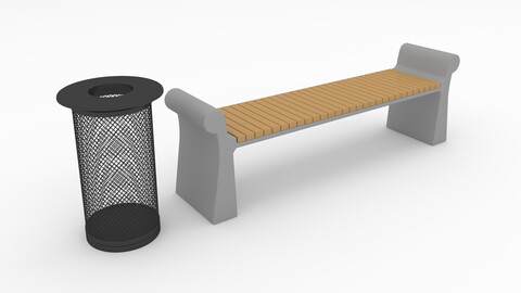 3D Model Bench Park 25