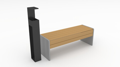 3D Model Bench Park 24