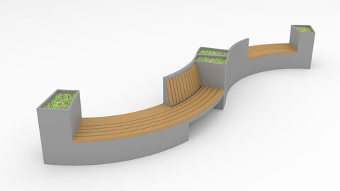 3D Model Bench Park 8