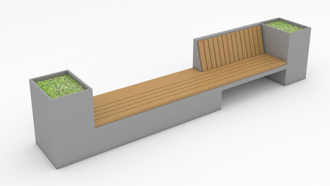 3D Model Bench Park 7