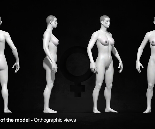 ArtStation - Human Female [ Body/Skin Basemesh ] Wide-Hips