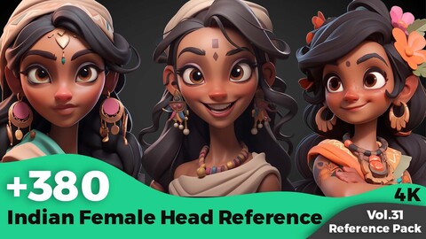 +380 Indian Female Head Reference(4k)