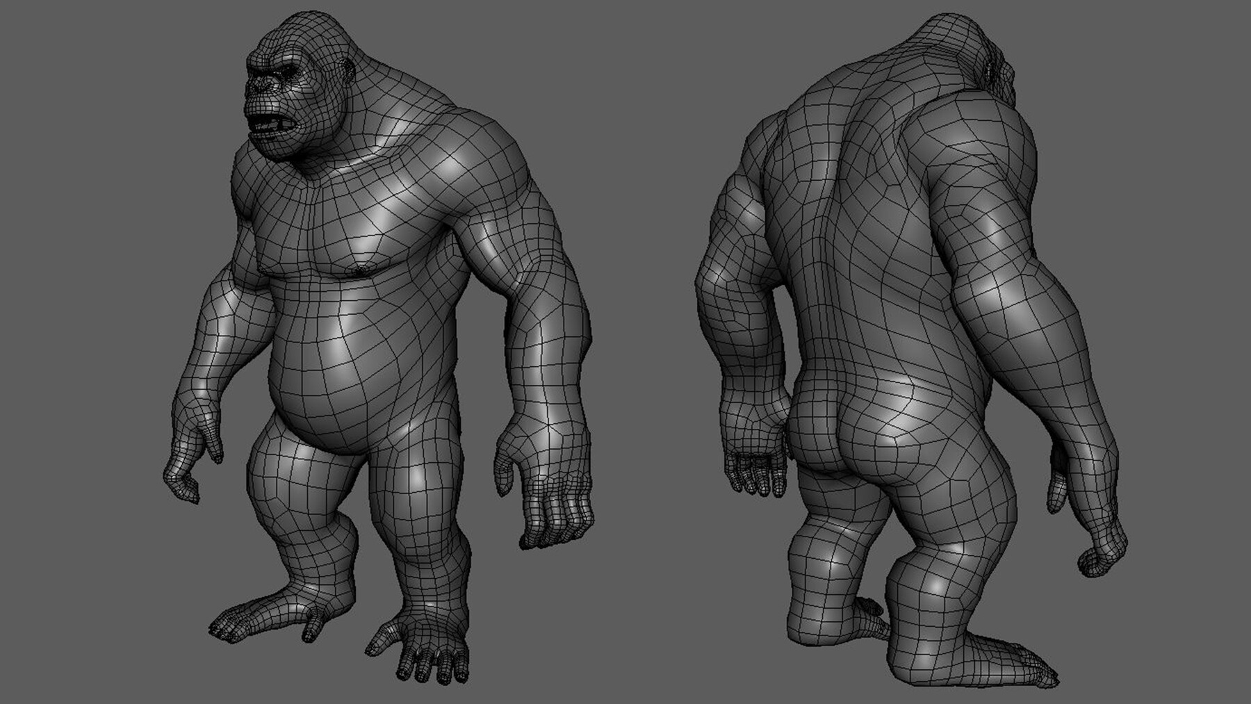 ArtStation - Kong Gorilla Basemesh - Topology + UV map | Resources