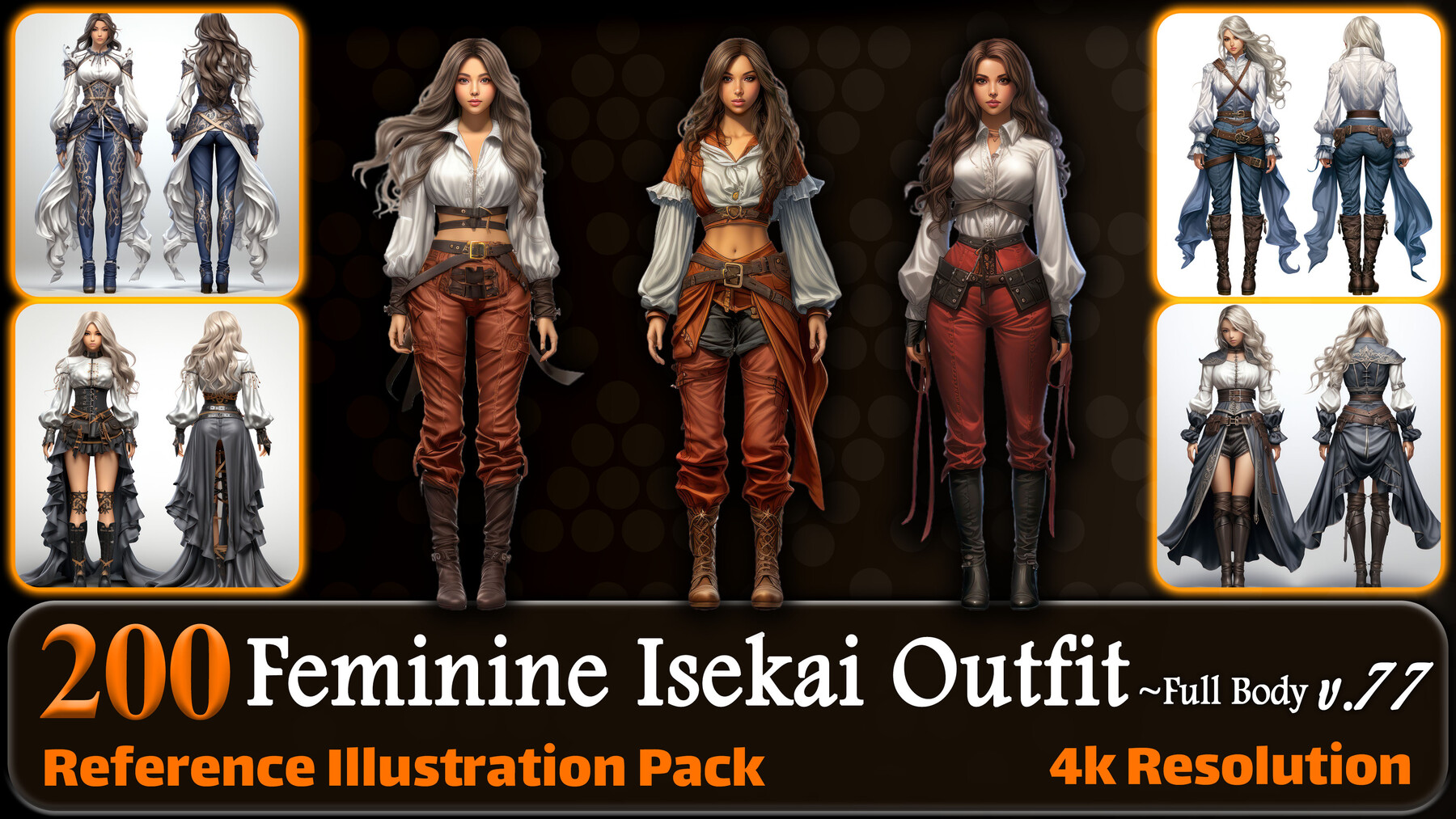 ArtStation - 200 Feminine Futuristic Outfit Reference Pack, 4K, v.28