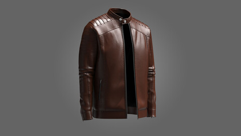 Mens Leather Jacket 3d Model