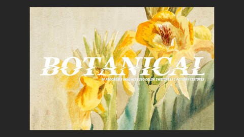 Botanical Watercolor Procreate Kit