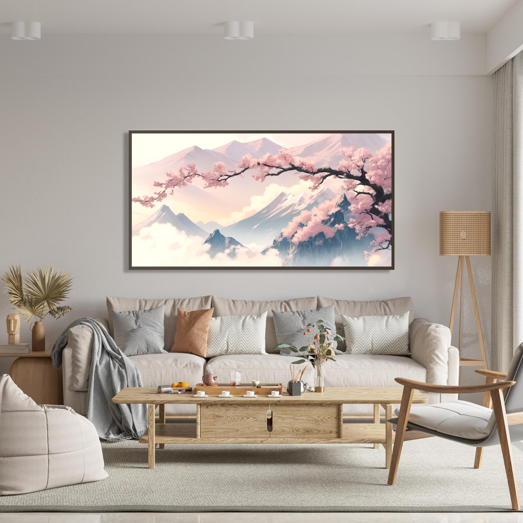 ArtStation - Chinese Landscape Painting Printable Wall Art, Cherry ...