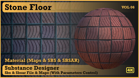 Stone Floor material - VOL 06 - Maps & SBS & SBsar