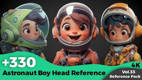 +330 Astronaut Boy Head Reference(4k)