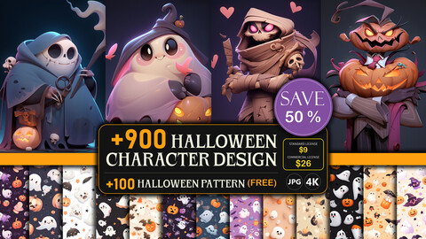 4 in 1 Vol 2---(50% OFF FOR HALLOWEEN) +900 HALLOWEEN CHARACTER DESIGN 100 HALLOWEEN PATTERN (FREE)