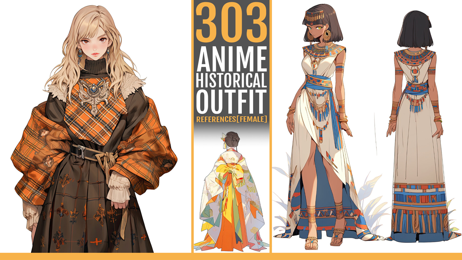 ArtStation - 303 Anime Historical Female Outfit | Artworks