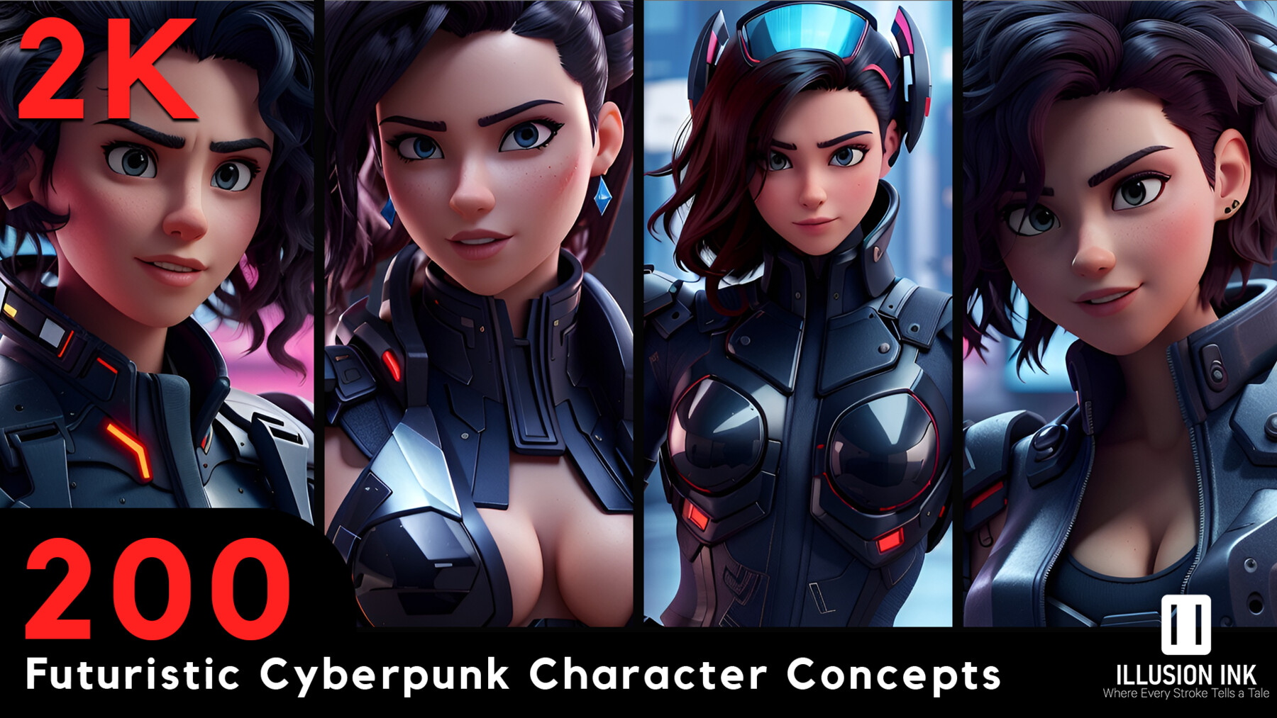 Stylized Cyberpunk 3D Animated Character in Characters - UE