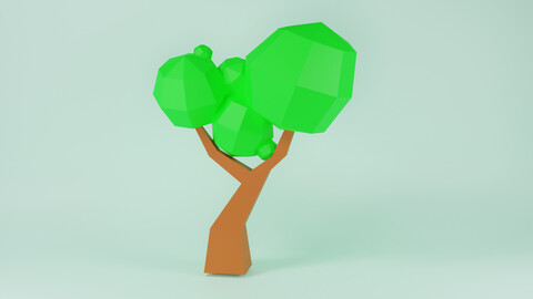 3D Low Poly Tree 3D Model - Game Ready model