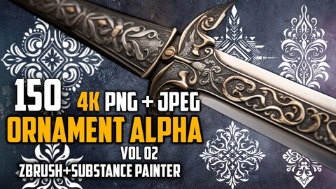 150 Ornament Alpha (PNG & JPEG Files)-4K- High Quality - Vol 02