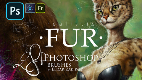 Realistic FUR Brush Set for Photoshop, PS Elements and Adobe Fresco