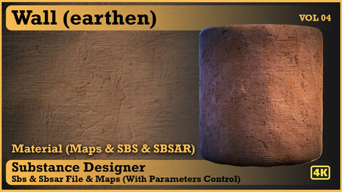 Wall (earthen) material - VOL 04 - Maps & SBS & Sbsar