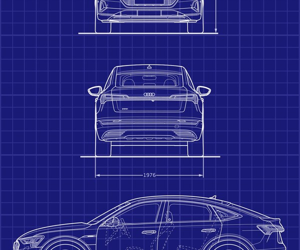 ArtStation - Audi e-tron Sportback 55 Car Blueprint | Artworks