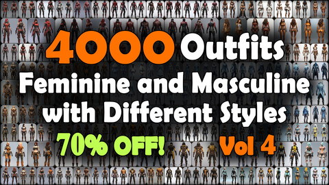 4000 Feminine and Masculine Outfits with Different Styles Reference Pack | MEGA Bundle | 4K | v.4