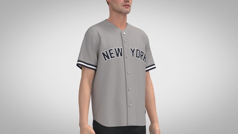 Baseball Jersey, Marvelous Designer, Clo +obj, fbx