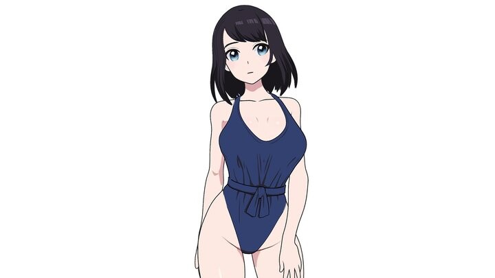 Artstation Saki Bikini Girl Game Assets