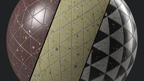 Terrazzo Materials 26- Terrazzo Tiling by Sbsar Generator | Pbr 4k Seamless