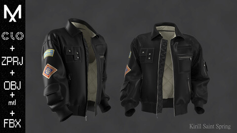 MALE JACKET Marvelous designer Clo3d OBJ mtl FBX ZPRJ