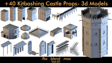 +40- Castle props- Kitbash- Vol 01